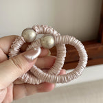 Load image into Gallery viewer, Polka Dot Pearl Mini Scrunchie High Elasticity Women N6H187