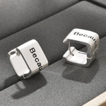 Load image into Gallery viewer, U Shape Wide Face Brushed Alphabet Cuff Earrings  N6C063