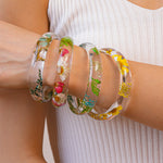 Load image into Gallery viewer, Printed Resin Cuff Translucent Substantial Minimalist S5P099