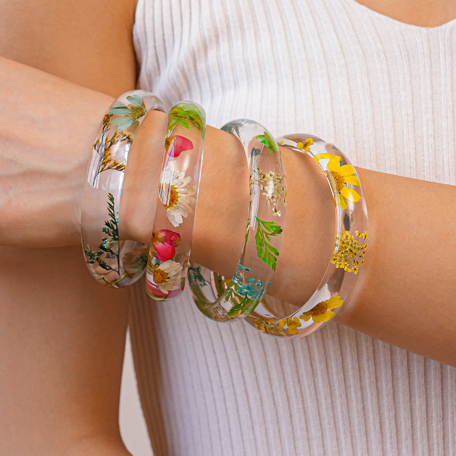 Printed Resin Cuff Translucent Substantial Minimalist S5P099