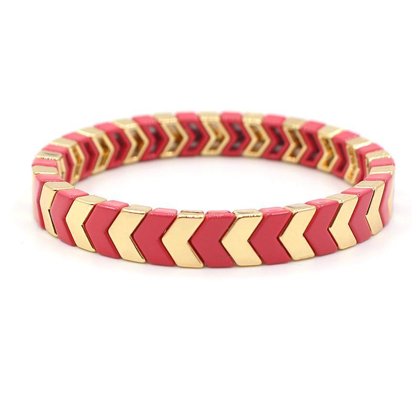 Arrow Beads Bracelet Tribal Enamel Elastic Adjustable S5P049
