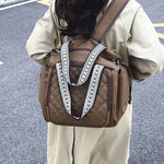 Load image into Gallery viewer, Women's Oxford Cloth Quilted Travel Backpack N6J217