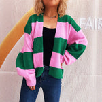 Load image into Gallery viewer, Contrast Stripe V Cardigan Mid Light Options N5Z959
