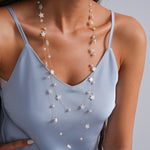 Load image into Gallery viewer, Layered Star Shell Pearl Stainless Steel Necklace Women N6H157