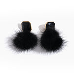 Load image into Gallery viewer, Womens Rhinestone Plush Pom Pom Earrings N6K162