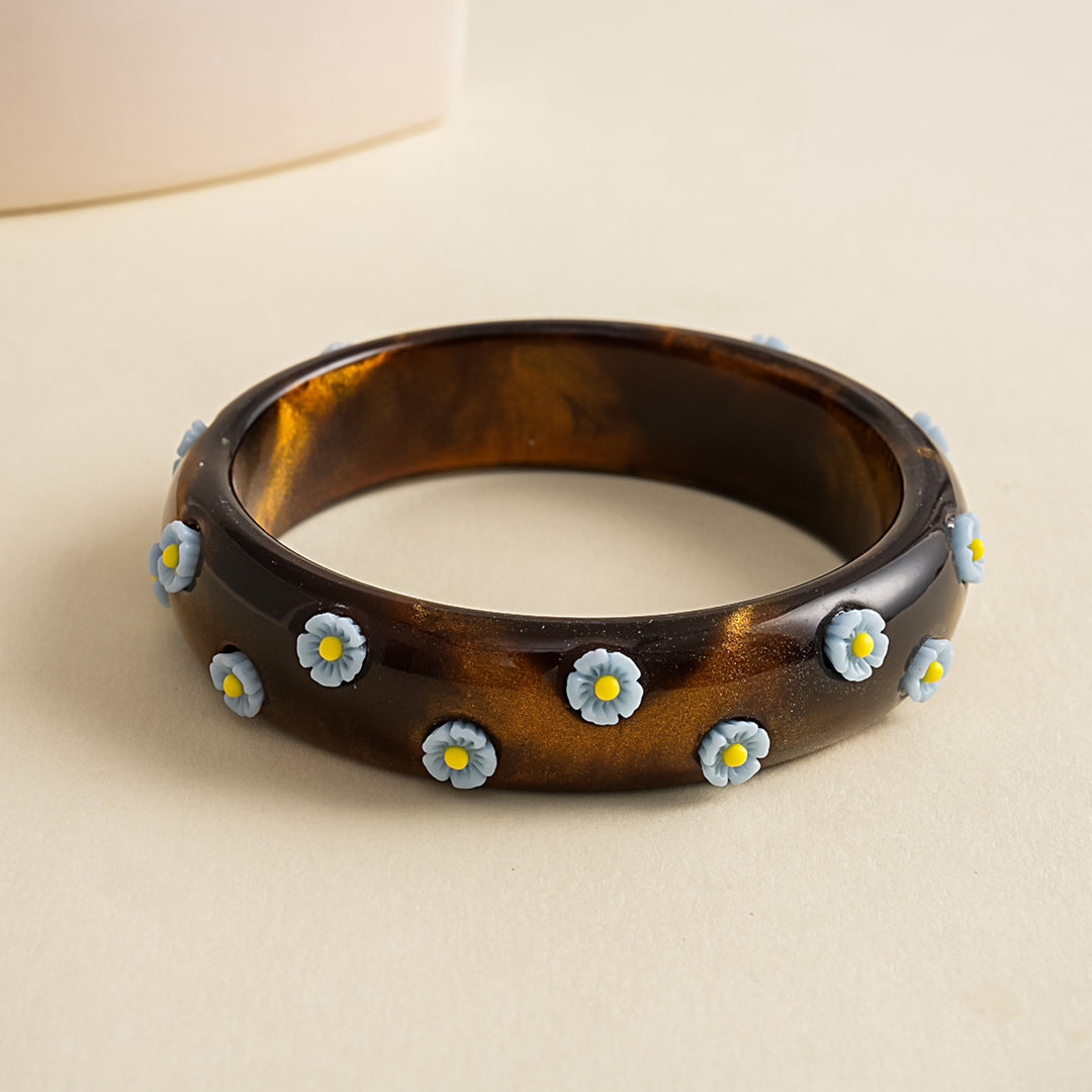Womens Vintage Marbled Floral Resin Bracelet N6K149