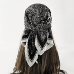 Load image into Gallery viewer, Crinkled Herringbone Scarf 70cm Square Women N6G221