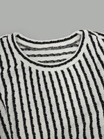 Load image into Gallery viewer, Black White Stripe Twist Knot Side Slit Bodycon Dress N6D208