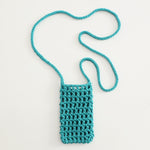 Load image into Gallery viewer, Hand Knit Mesh Crossbody Phone Pouch Cotton Polyester S5P302