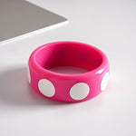 Load image into Gallery viewer, Dopamine Resin Round Polka Dot Bangle Women N6H079