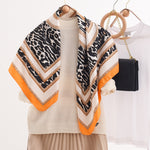 Load image into Gallery viewer, French Retro Leopard 90x90 Scarf Multi Color Women M5A347