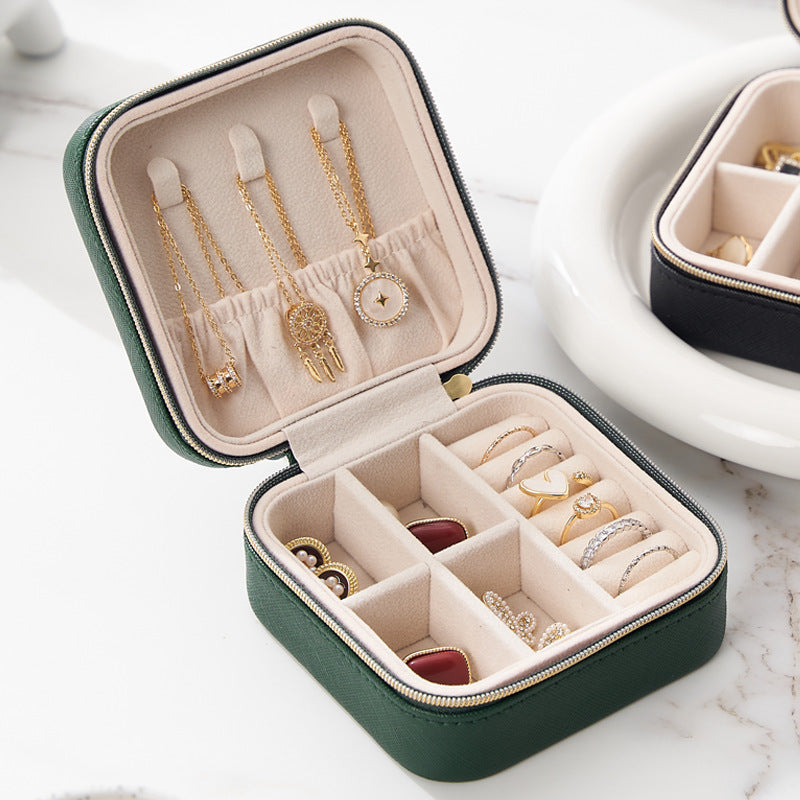 Portable Travel Jewelry Box PU Leather Organizer N6G277