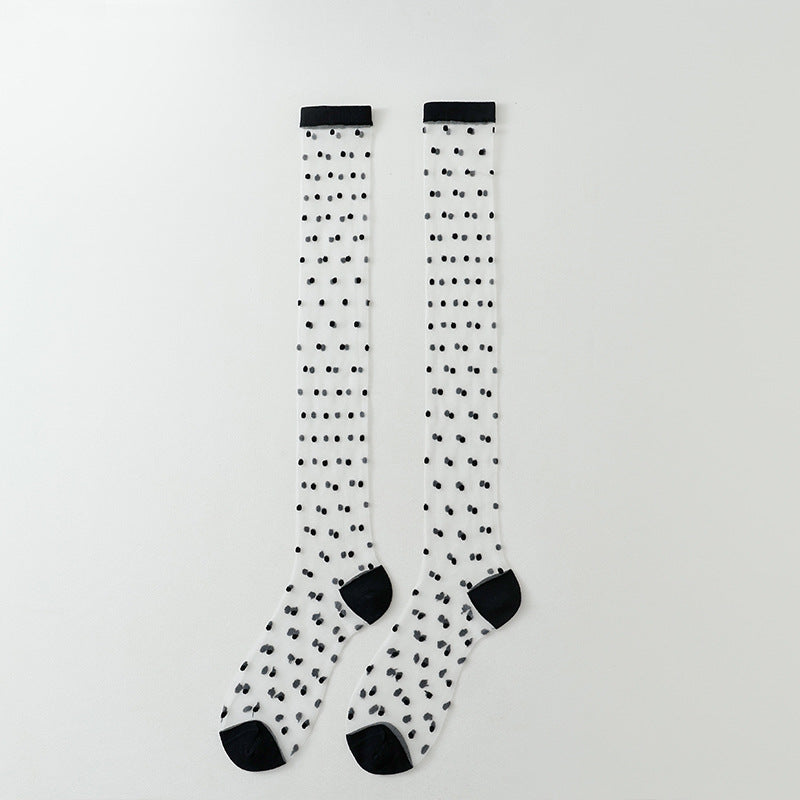 Calf Socks Women Summer Mesh Breathable School Style M5A293