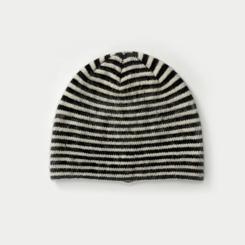 Women's Wool Blend Striped Knit Beanie N6J108