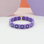 Load image into Gallery viewer, Bohemian Floral Cuff Enamel Steel Elastic DIY Plated S5P085
