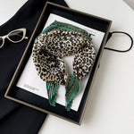 Load image into Gallery viewer, Pleated Leopard Paisley Satin Scarf 70cm Square N6G225