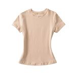 Load image into Gallery viewer, Fitted Round Neck Short Sleeve T-shirt Women N6D086