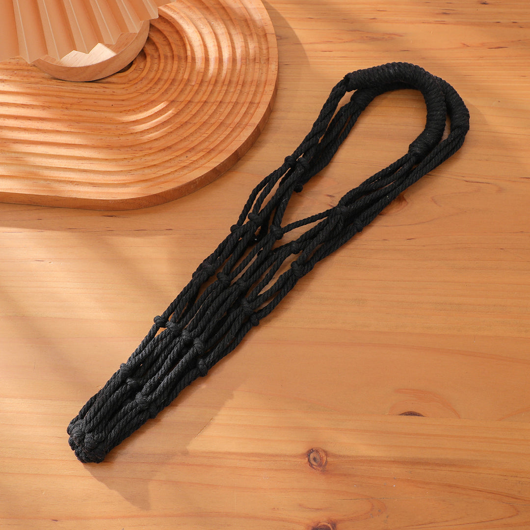 Handwoven Water Bottle Mesh Bag Cotton Linen N6G085