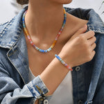 Load image into Gallery viewer, Resin Gradient Bead Chain Gold Plated Adjustable S5P238