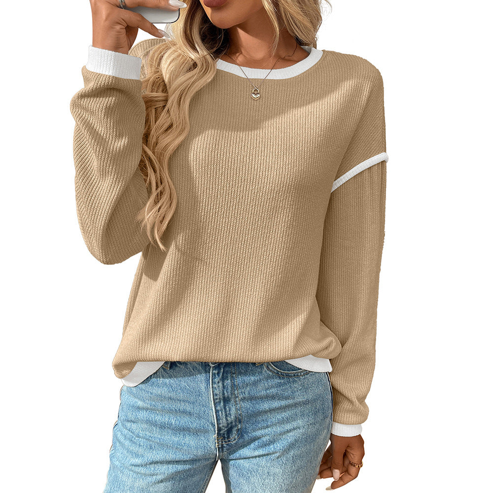 Contrast Block Crew Top Long Sleeve Lightweight N5Z311