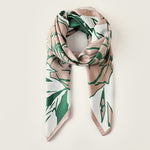 Load image into Gallery viewer, Floral Print Faux Silk Square Scarf  M5A236