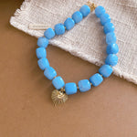 Load image into Gallery viewer, Womens Vintage Marbled Heart Resin Beaded Necklace N6K178