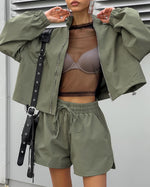 Load image into Gallery viewer, Sport Windbreaker and Shorts Set Women N6D116
