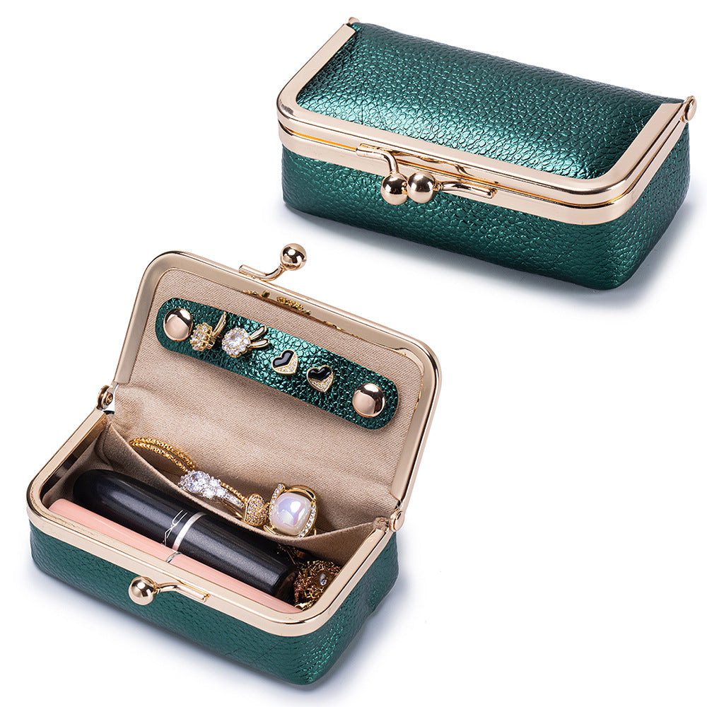 Pearlescent Nappa Leather Jewelry Pouch Cosmetic Bag N6G099