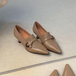 Load image into Gallery viewer, Pointed Toe Chunky Heel Loafers Women Slip-On Elegant N6G243