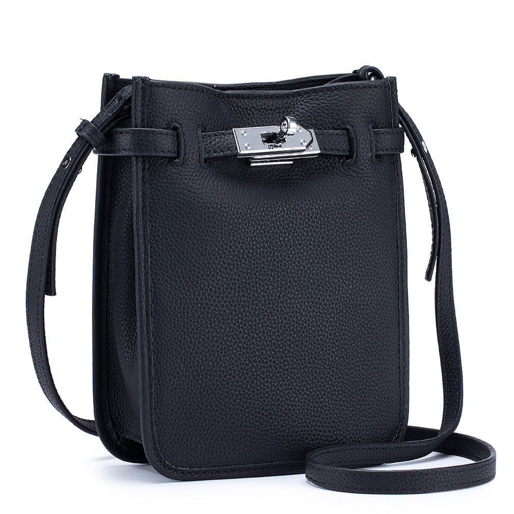 Genuine Leather Crossbody Bag Bucket Shoulder Purse N6F112