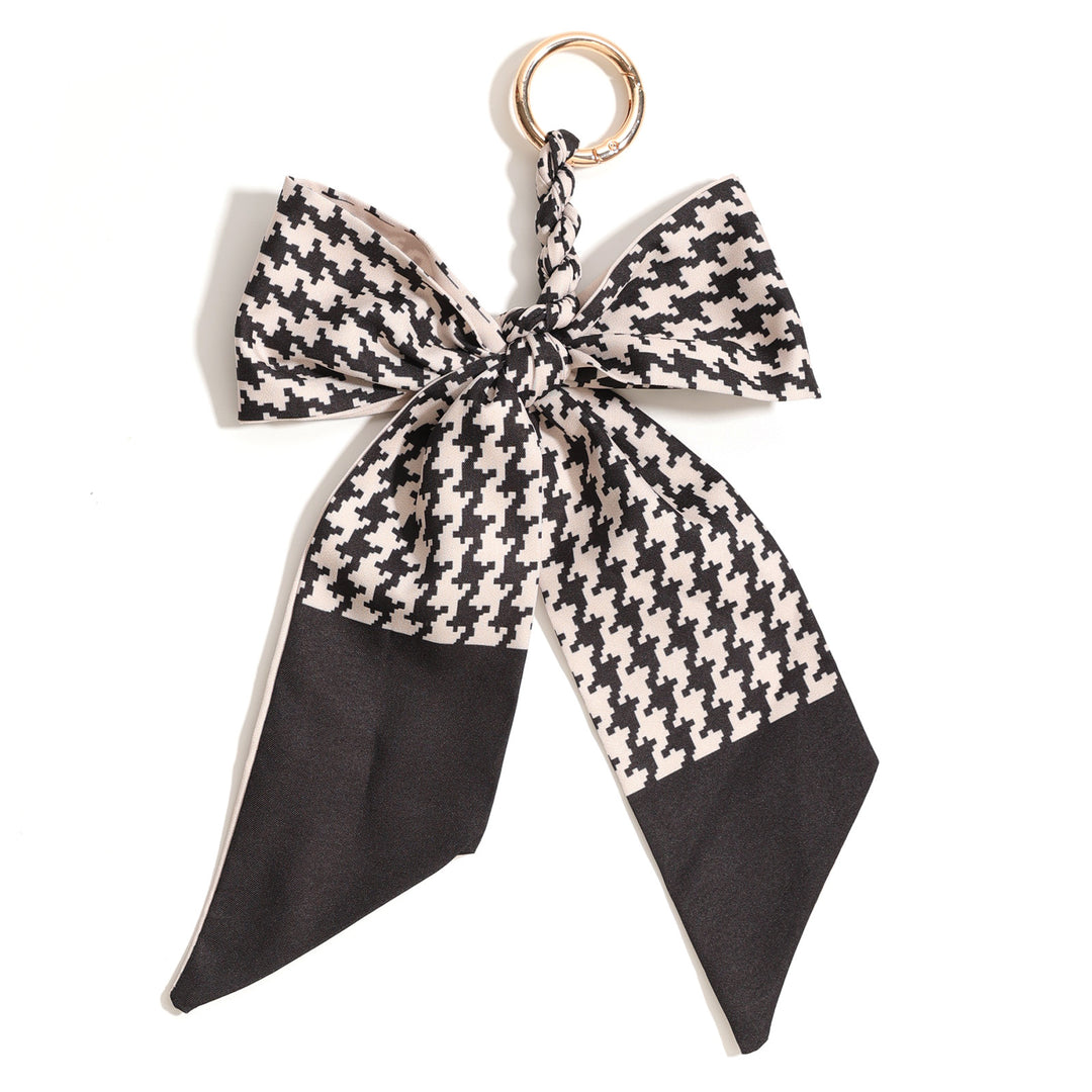 Handwoven Silk Scarf Bow Keychain Bag Charm N6G056