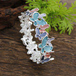 Load image into Gallery viewer, Enamel Butterfly Diamond Alloy Stretch Bangle  N6F287