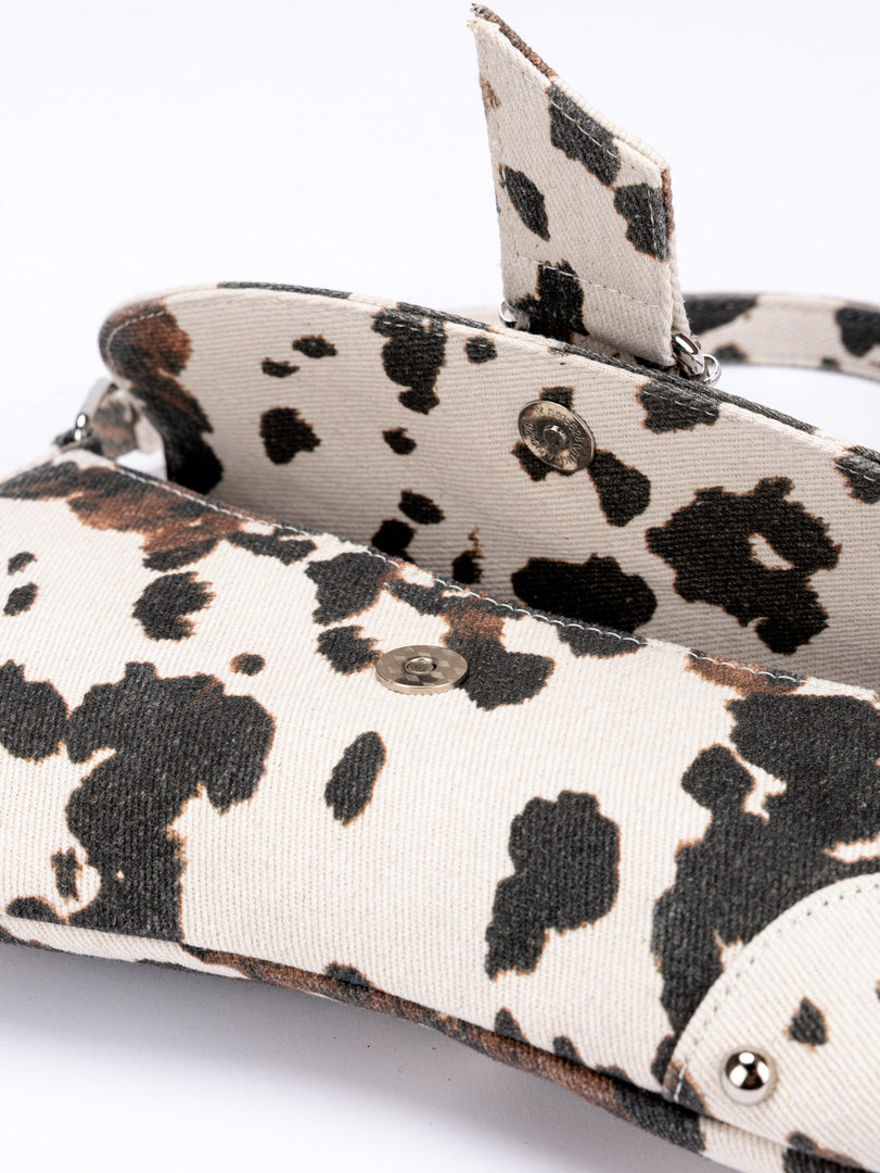 Cow Print Asymmetric Shoulder Bag Women N6C310