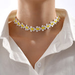 Load image into Gallery viewer, Daisy Lace Choker Textile Floral Necklace S5P243
