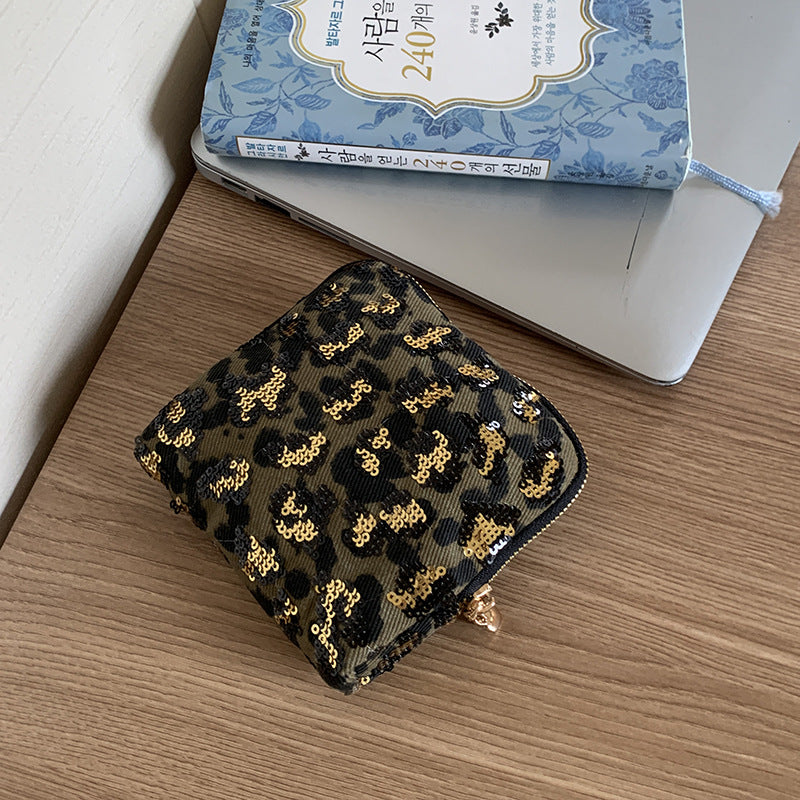 Leopard Print Dumpling Cosmetic and Jewelry Pouch Set N6J267