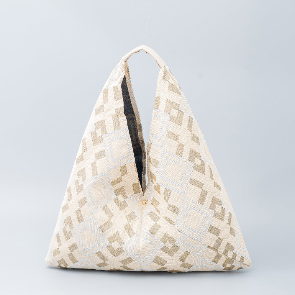 Crescent Silhouette Poly-Cotton Bag Magnetic Closure S5P388