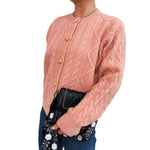 Load image into Gallery viewer, Cable Button Round Cardigan Mid Heavy Options N5Z901
