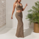 Load image into Gallery viewer, Backcon Bodycon Set Mid Weight Khaki N5A201
