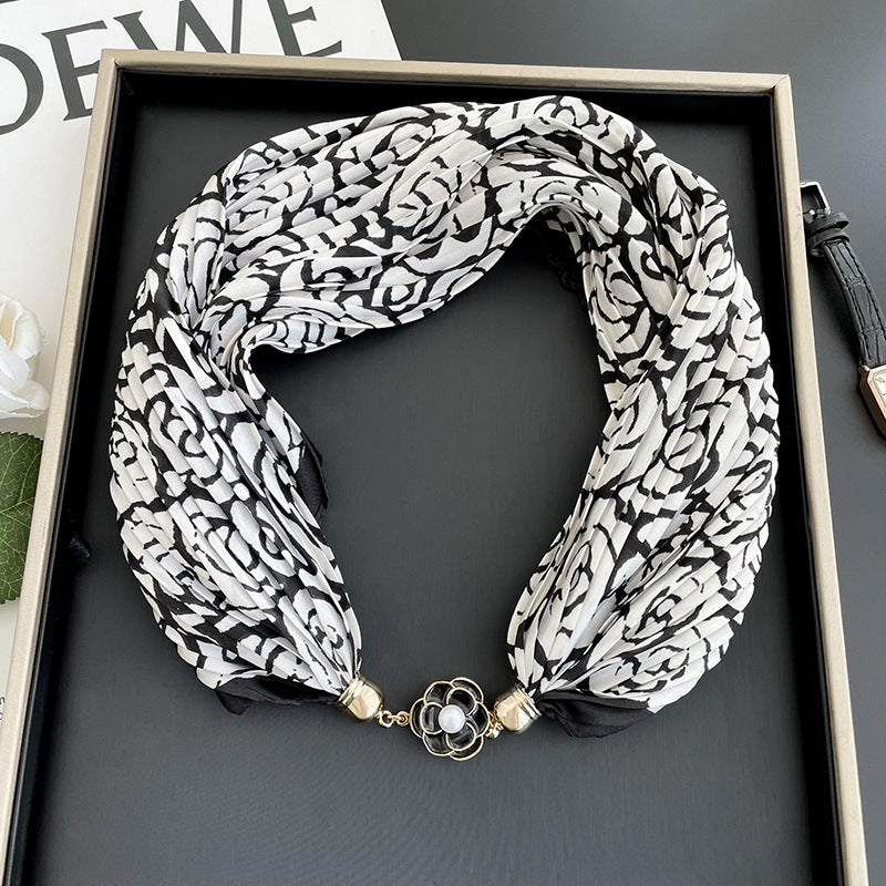 Women's Polyester Printed Scarf Necklace N6J109