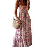 Load image into Gallery viewer, Bohemian Print Spaghetti Strap Dress Pink N5Z204

