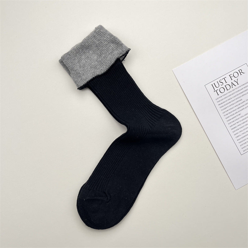 Contrast Stripe Stackable Socks Women Style M5A014
