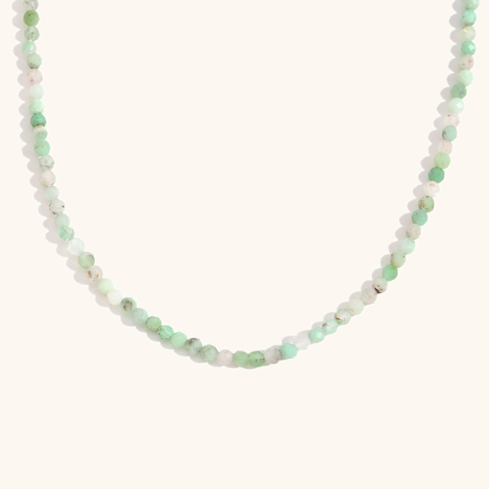 Natural Mineral Pendant Necklace Steel Gold Plated S5P233