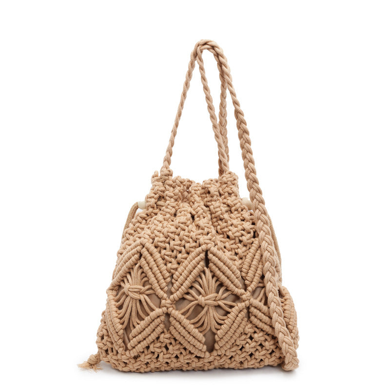 Woven Bucket Bag Women Minimalist N6C025