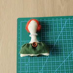 Load image into Gallery viewer, Embroidered Green Dress Girl Brooch Stuffed Fabric N6G031