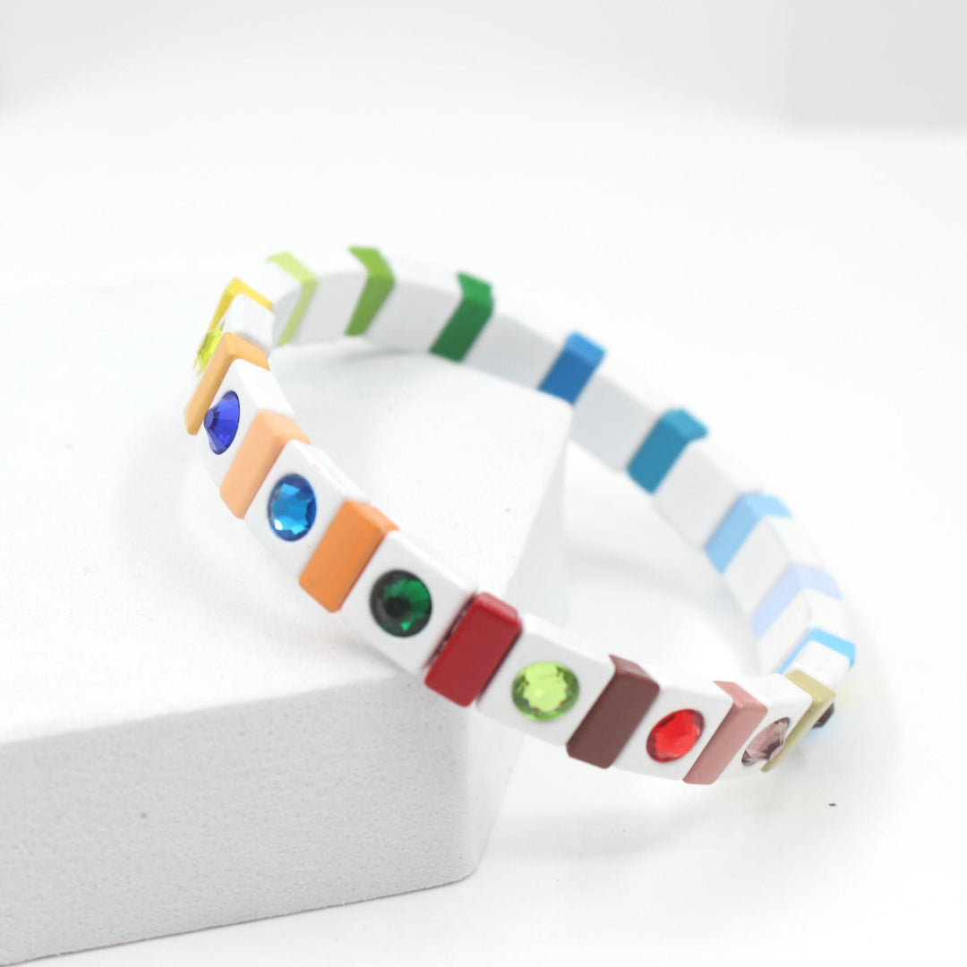Prismatic Enamel Bracelet Crystal Gradient Alloy S5P054