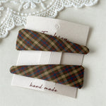Load image into Gallery viewer, Plaid Fabric Triangle Hair Clips Women S5P759