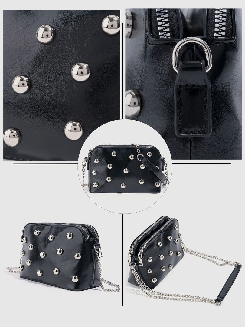 Punk Metal Rivet Crossbody Bag Women N6C031