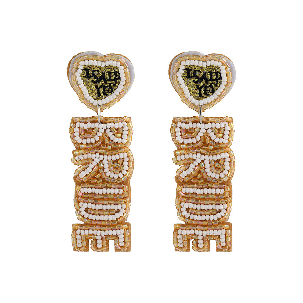 Hand Woven Glass Seed Bead Dangle Earrings S5P217