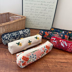 Load image into Gallery viewer, Embroidered Floral Canvas Pencil Case Makeup Bag N6F149