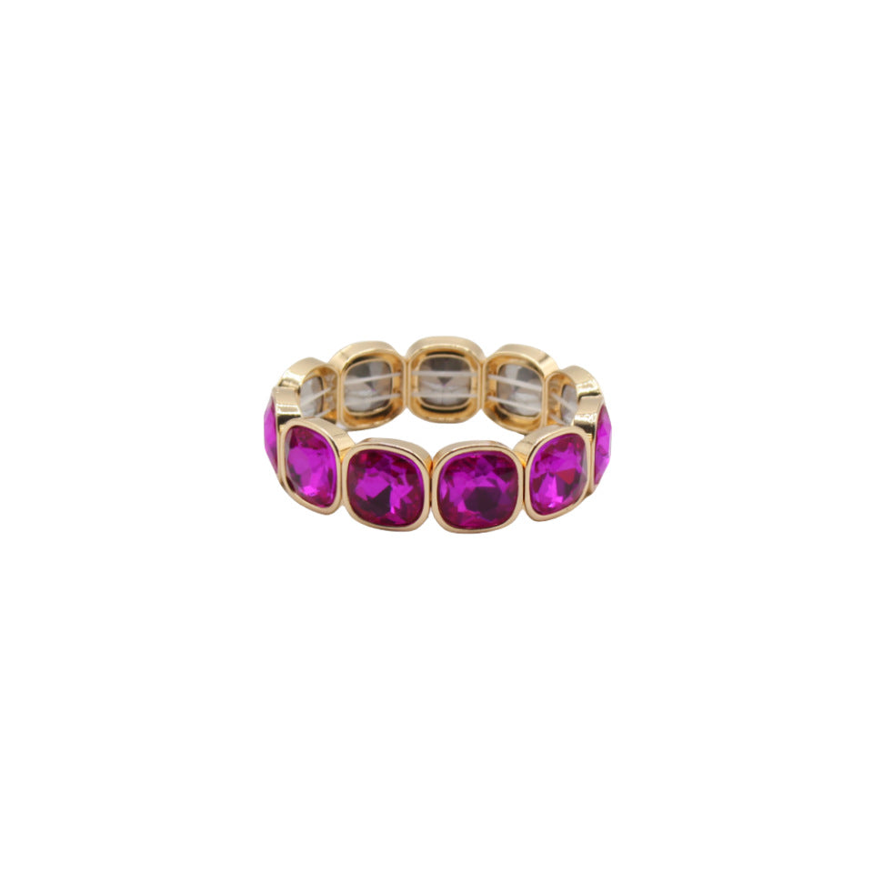 Glass Floral Handband Cuff Enamel Crystal  S5P155